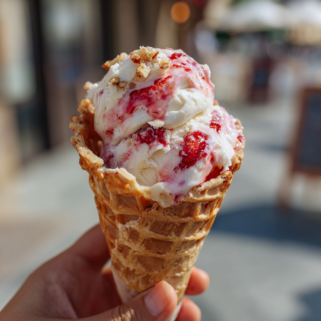 No-Churn Strawberry Cheesecake Ice Cream Recipe | Creamy No-Bake Dessert | Printable PDF Download
