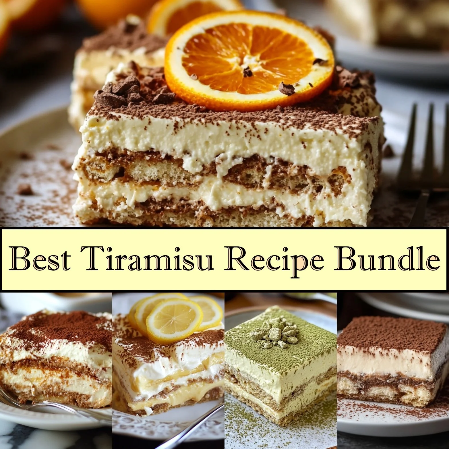 Tiramisu Recipe Bundle | 8 Easy NO Bake Dessert Recipes - Printable Download
