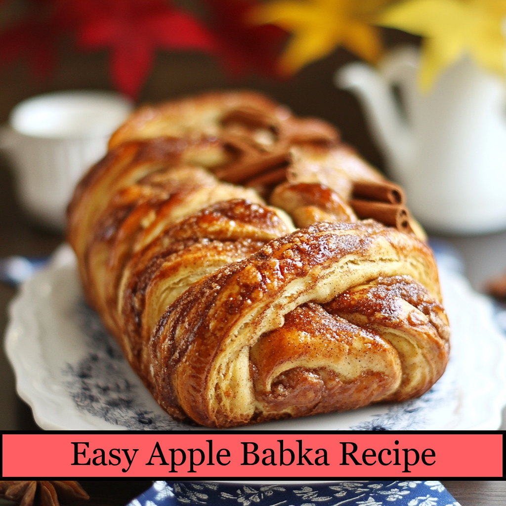 apple babka bread sitting on the kitchen counter