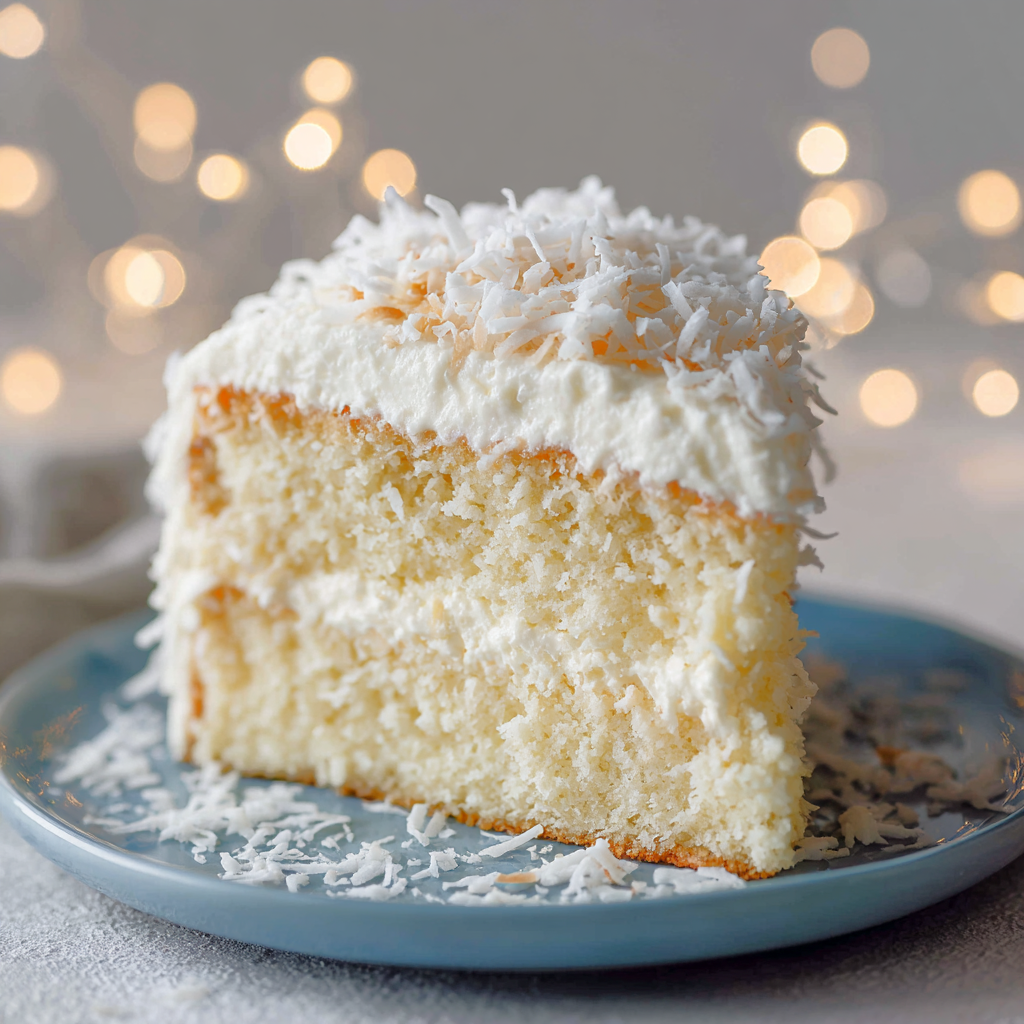 Coconut Cream Cloud Cake Recipe | Light & Fluffy Printable Dessert PDF | Instant Download
