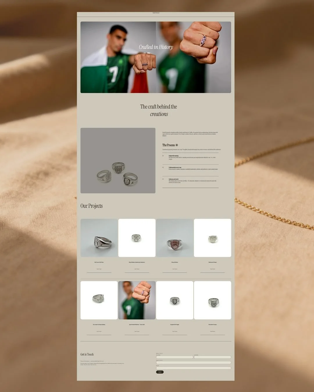 A preview of a new website design for @studiotwenty4_ 

Studio 24 is a bespoke jewellery design studio based in Dublin. They are known for transforming sporting memories into rings using thoughtful, handcrafted designs.

Message us today to launch yo