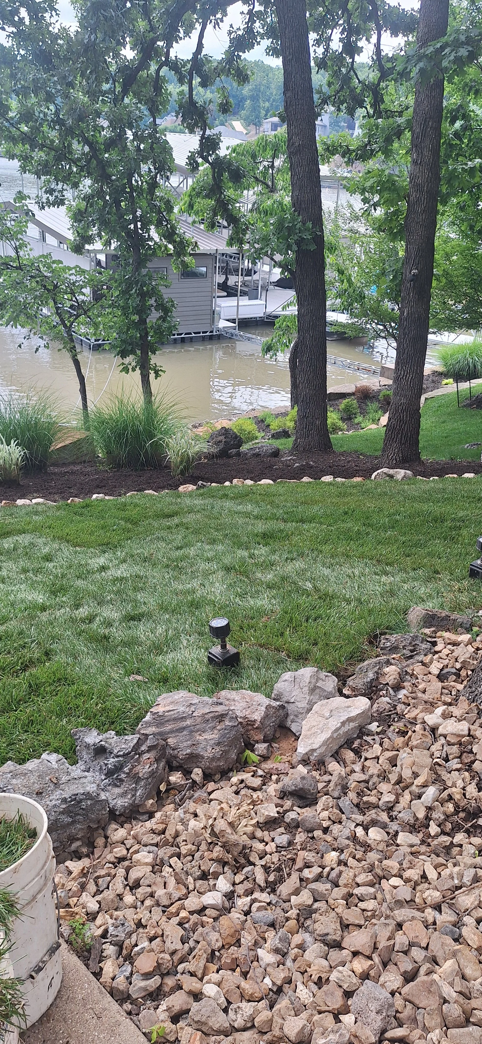 Prep for sod, stone edging, plants