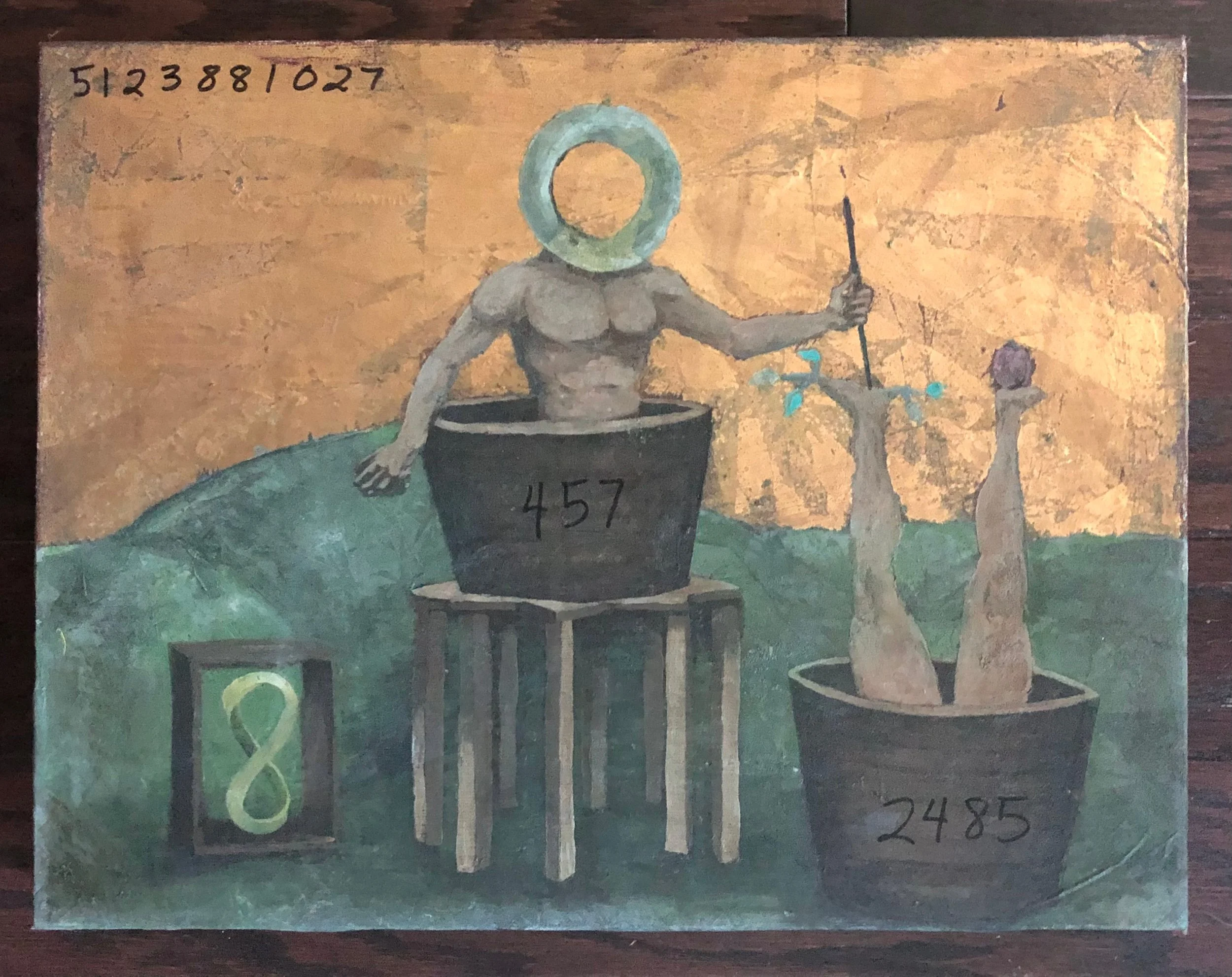 Adam Cooley, "The Magicians's Table." Acrylic and oil on canvas. $1,613
