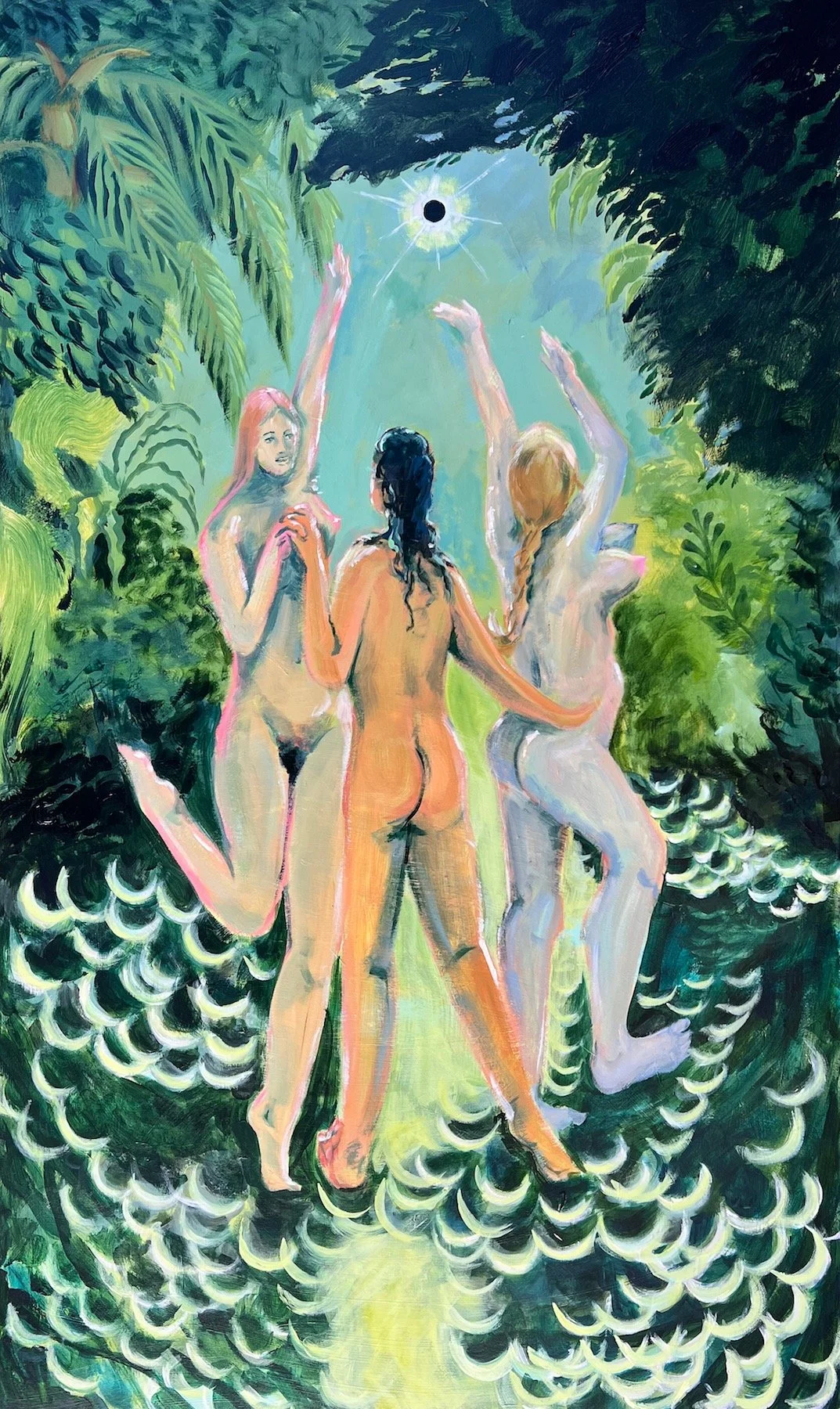 Serena Corson, "Sun Crescents / Moon Shadows." Acrylic on canvas. $1,935
