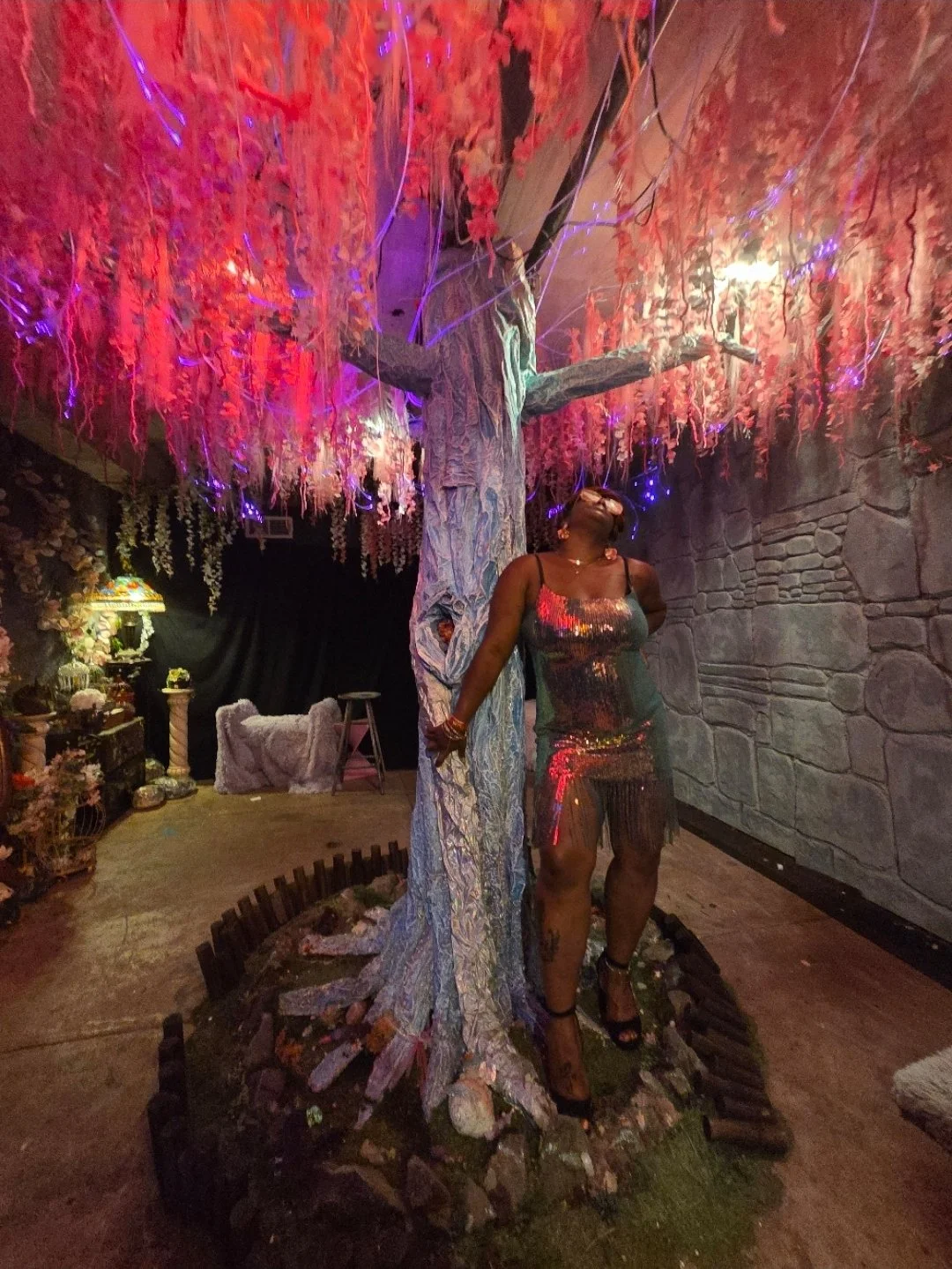Adenike Cabbell, "The Fairy Dressing Room." Gloss print paper and custom frame, moss and vines. $521