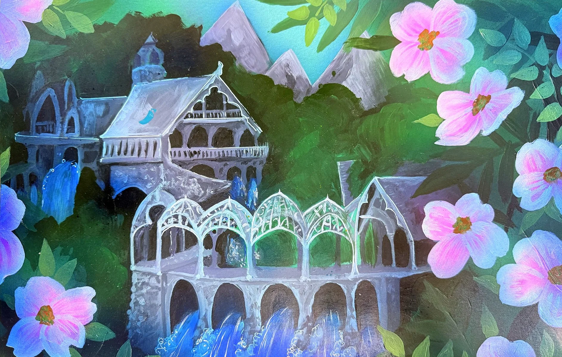 Emily Woods, "Rivendell." Acrylic on paper. $376