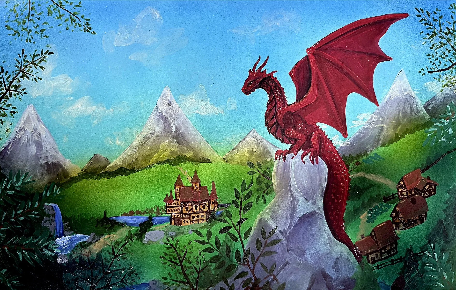 Emily Woods, "Smaug is Awake." Acrylic on paper. $376