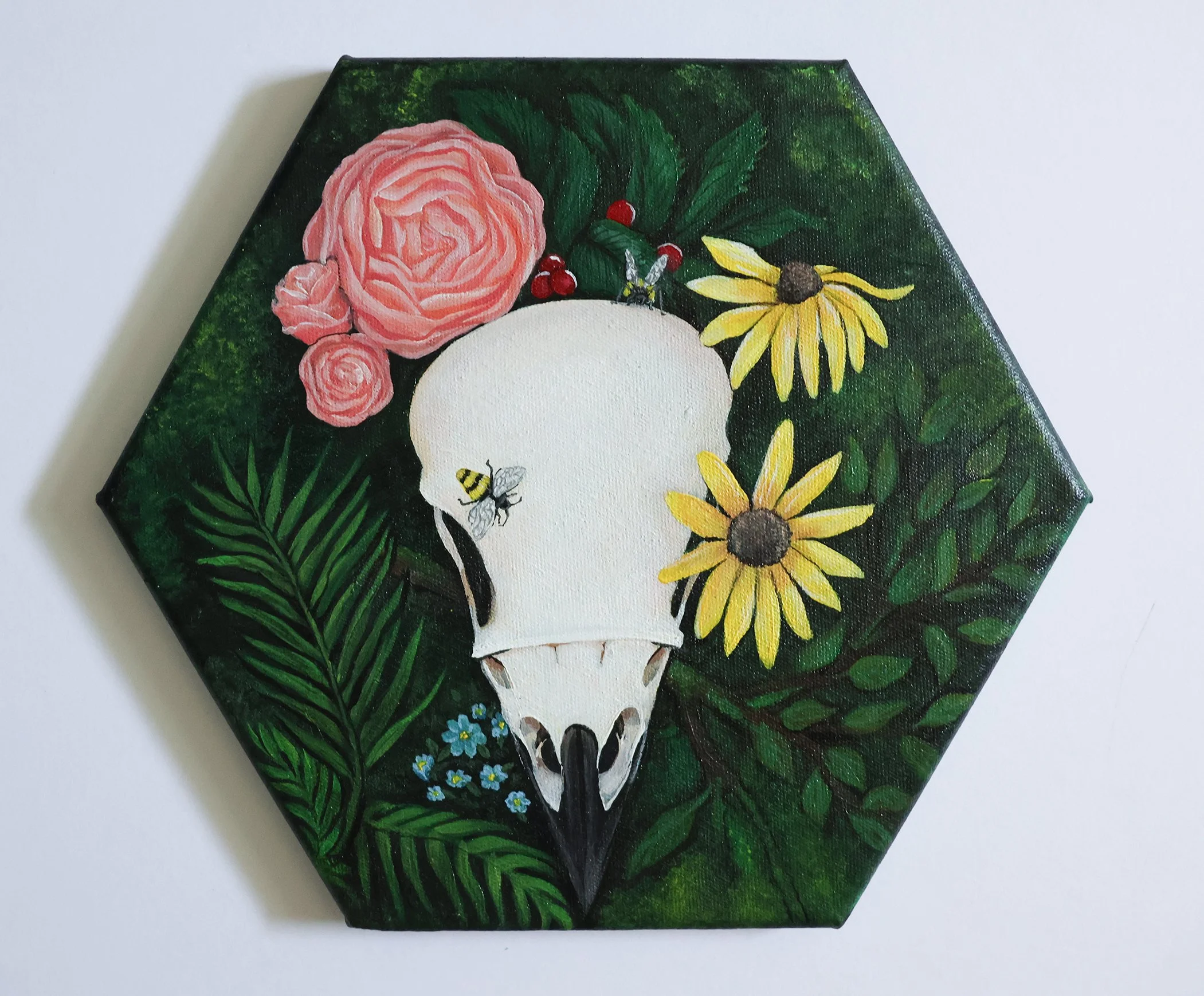 Destini Vichlin, "As Above, So Below." Acrylic on thrifted canvas. $269