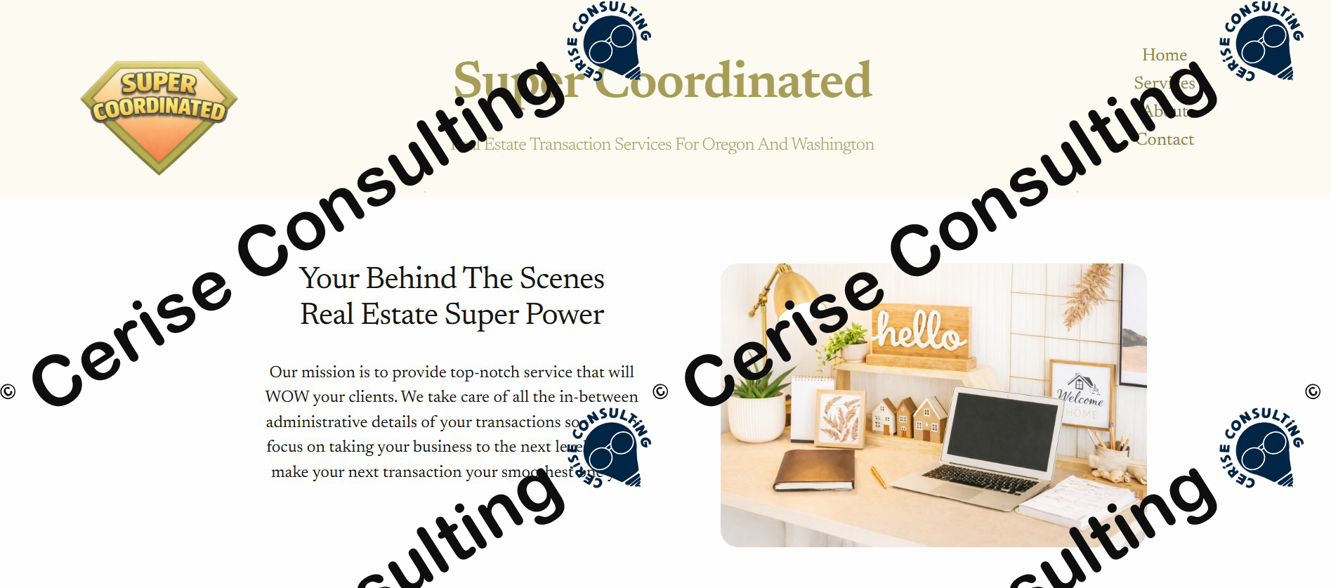 Super Coordinated Real Estate Transaction Services website