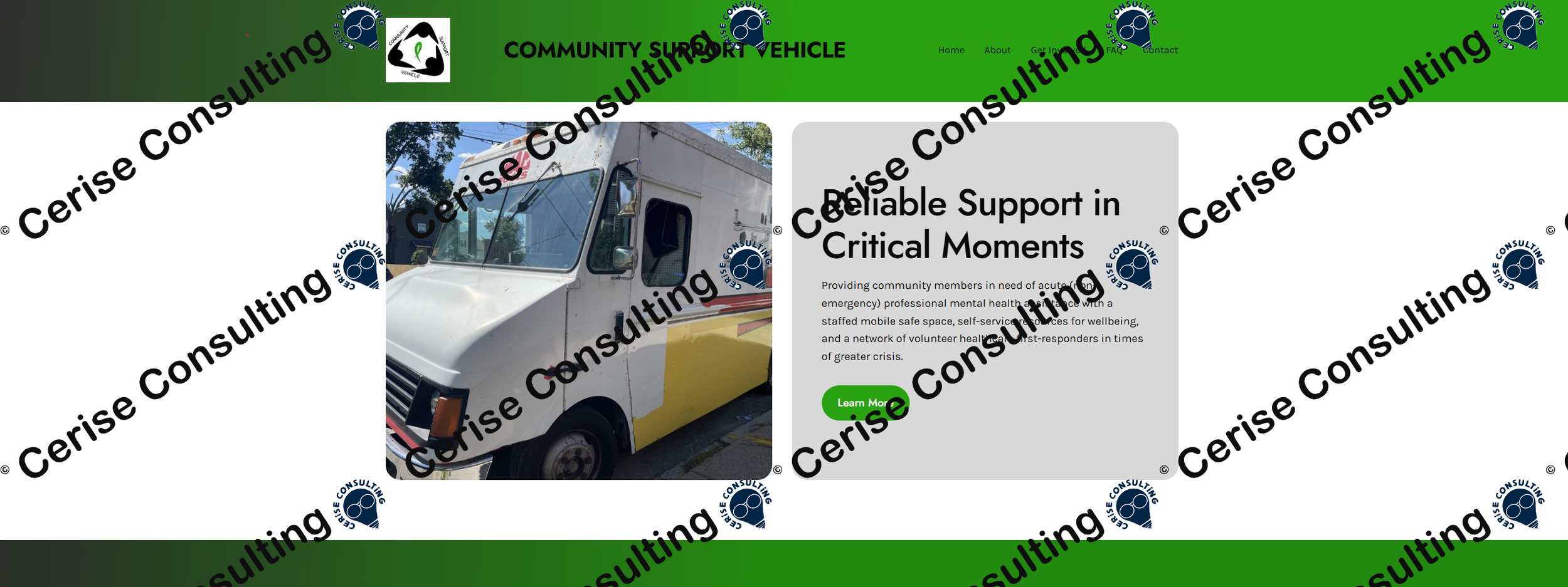 Community Service Vehicle Post Emergency Support
