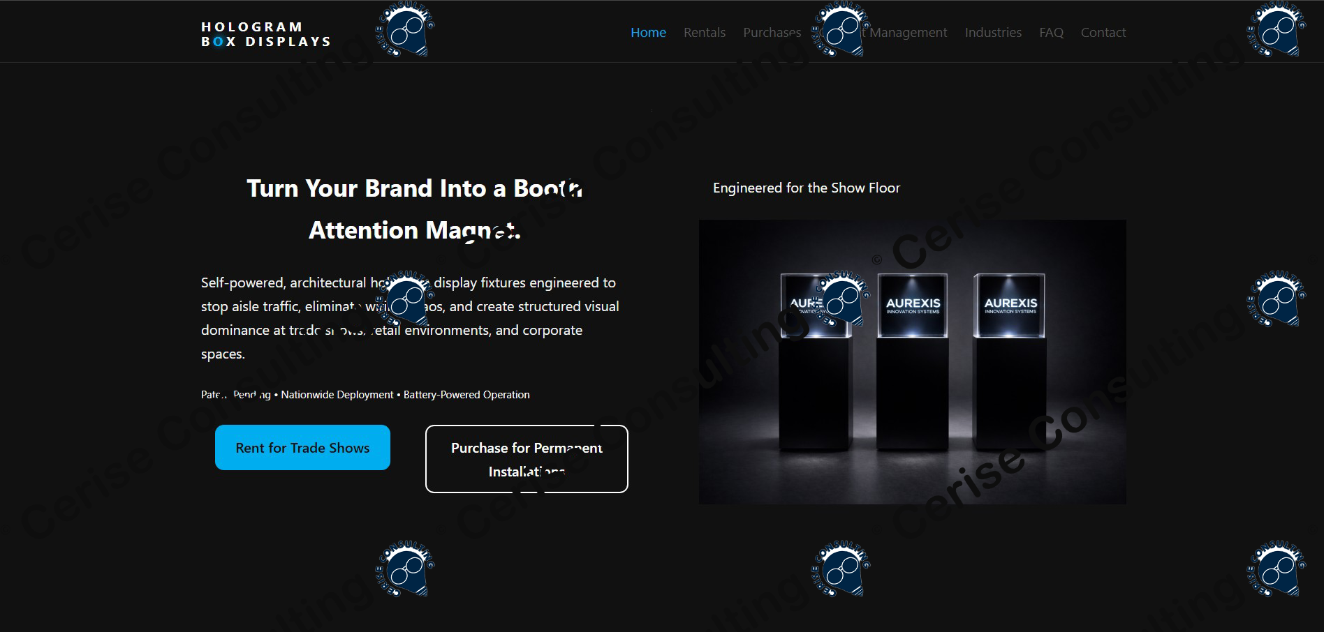 New Modern website for Hologram Box Displays. A new tech in which companies can display their brands.