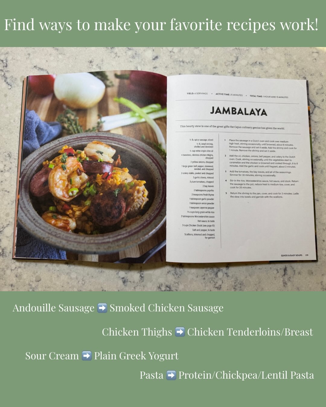 Eating healthier doesn&rsquo;t mean you have to cut out your favorite recipes!

Sometimes it just takes some thinking to make some swaps. 

It can be swapping 80/20 ground beef for 90/10.

Or, swapping pasta noodles for high protein noodles.

This Ja