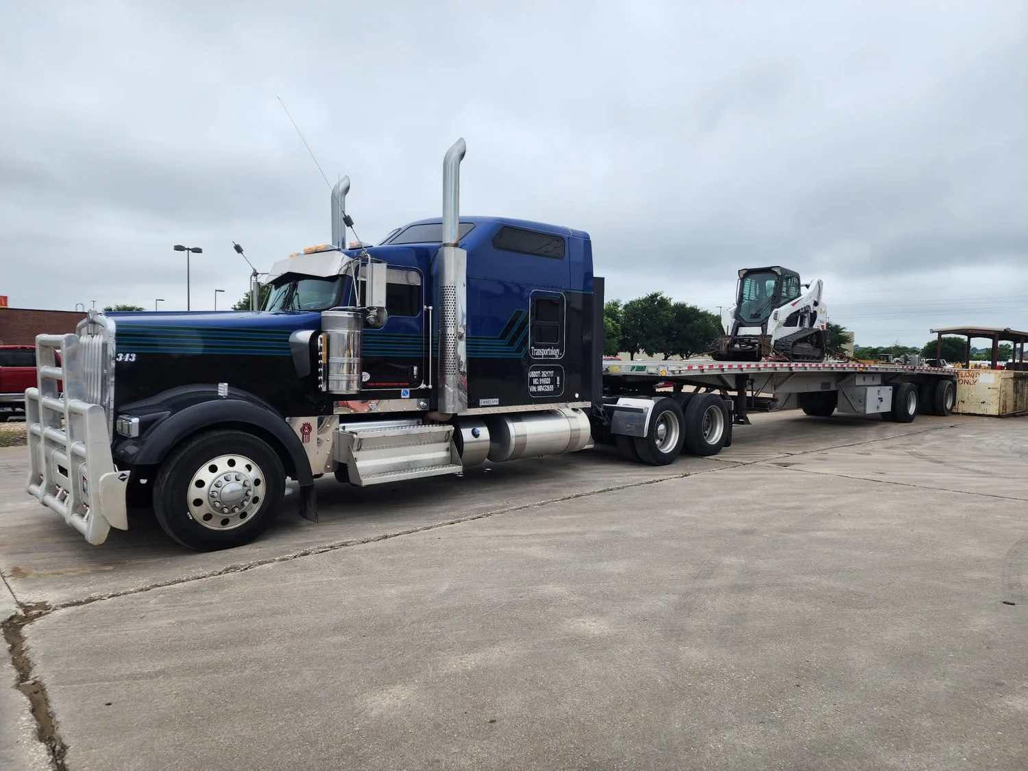 ICT flatbed truck in the yard