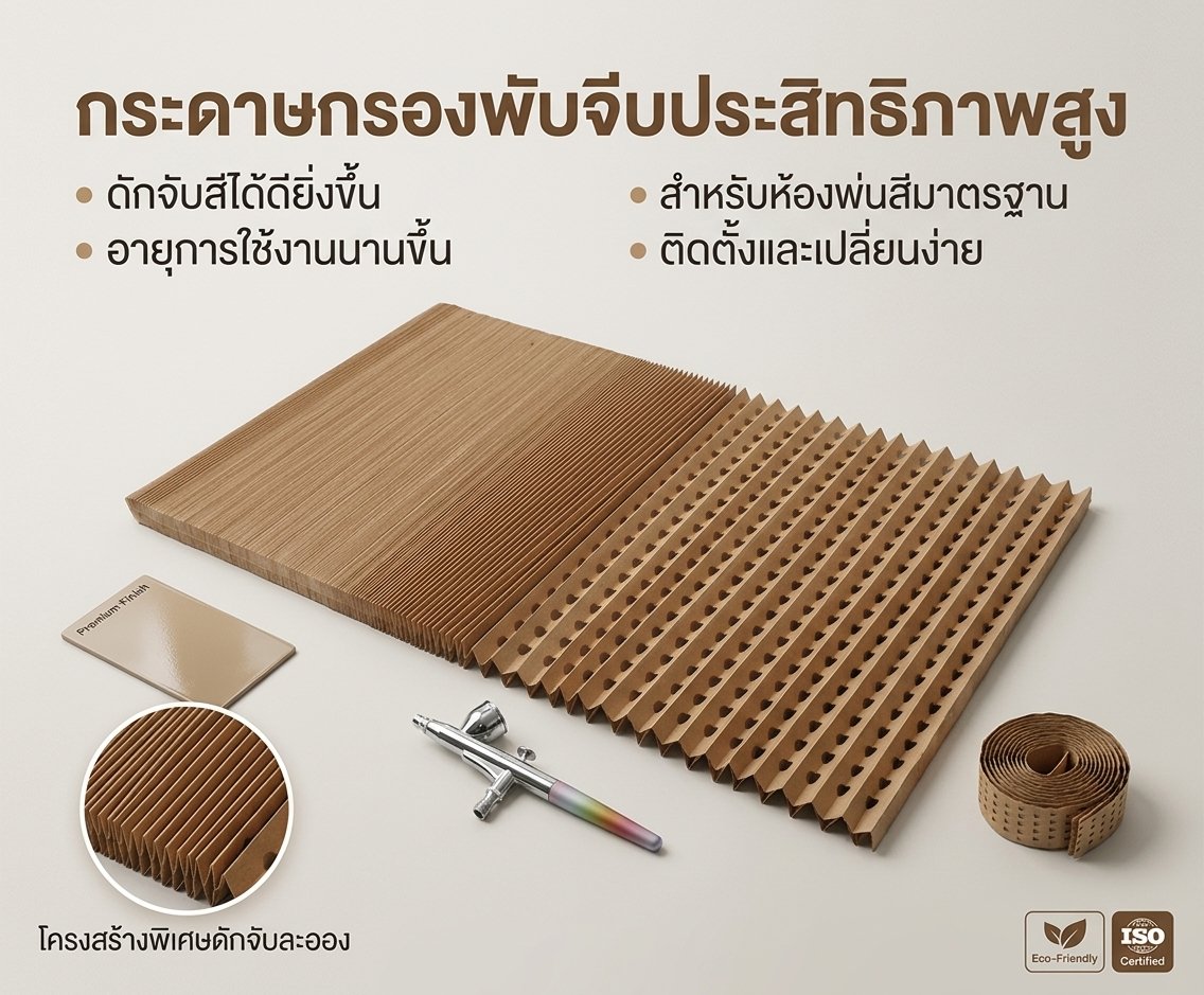 กระดาษกรองพับจีบห้องพ่นสี / PLEATED CARDBOARD