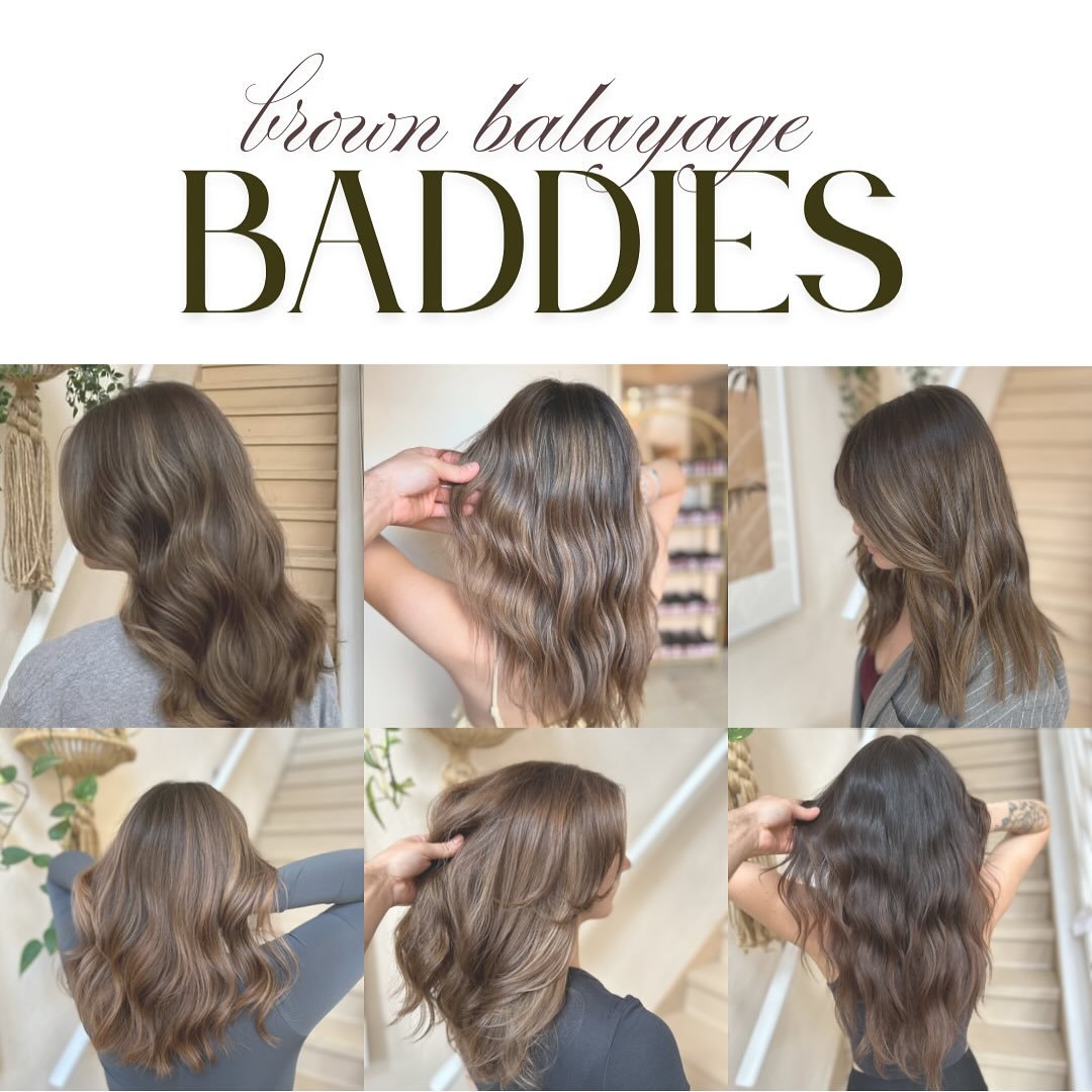 Brunettes are having the moment this fall — layered in brown tones and main character energy. 💅🏽☕️ #brownbalayagebabes 
All work done by @themartinlarkin