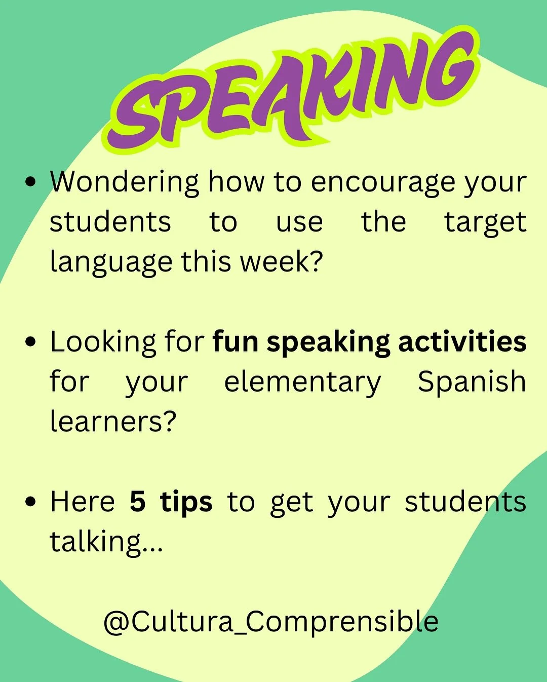 🎯 Looking for activities to spark speaking in your class? Here some strategies that work wonders in the#ElementaryWorldLanguageClassroom🤓 

📌Busca una persona&hellip; 📋 
📌Mini entrevistas 🎤 
📌Informaci&oacute;n Personal 🎲 
📌&iquest;Qu&eacute