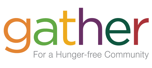 Gather logo with the slogan 'For a Hunger-free Community' underneath.