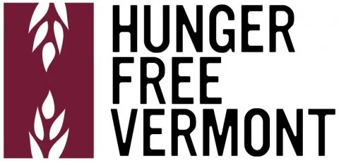 Hunger Free Vermont logo with stylized wheat and text.