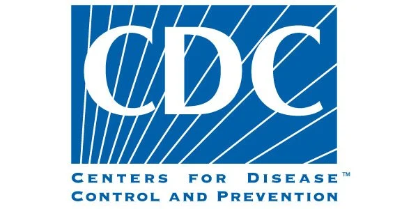 CDC logo with diagonal blue lines and text 'Centers for Disease Control and Prevention'