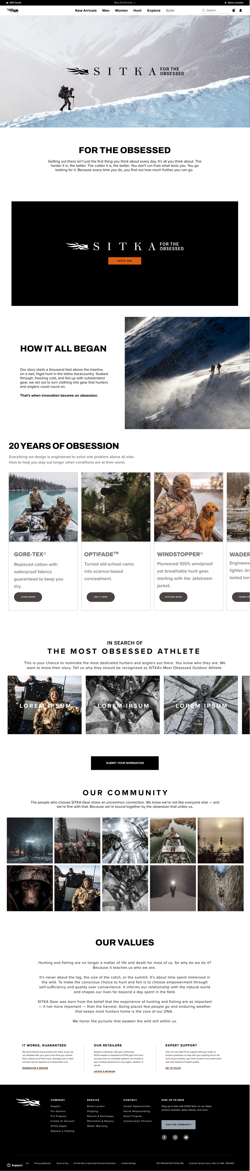 SITKA website desktop design