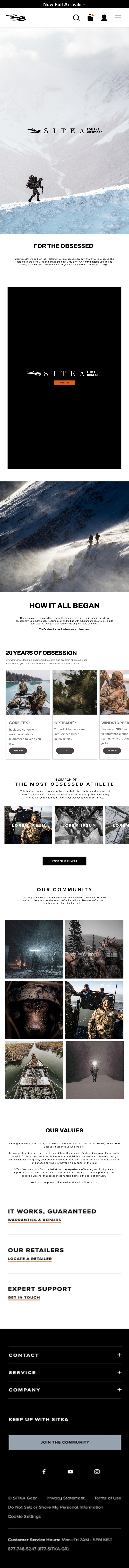 SITKA website mobile design