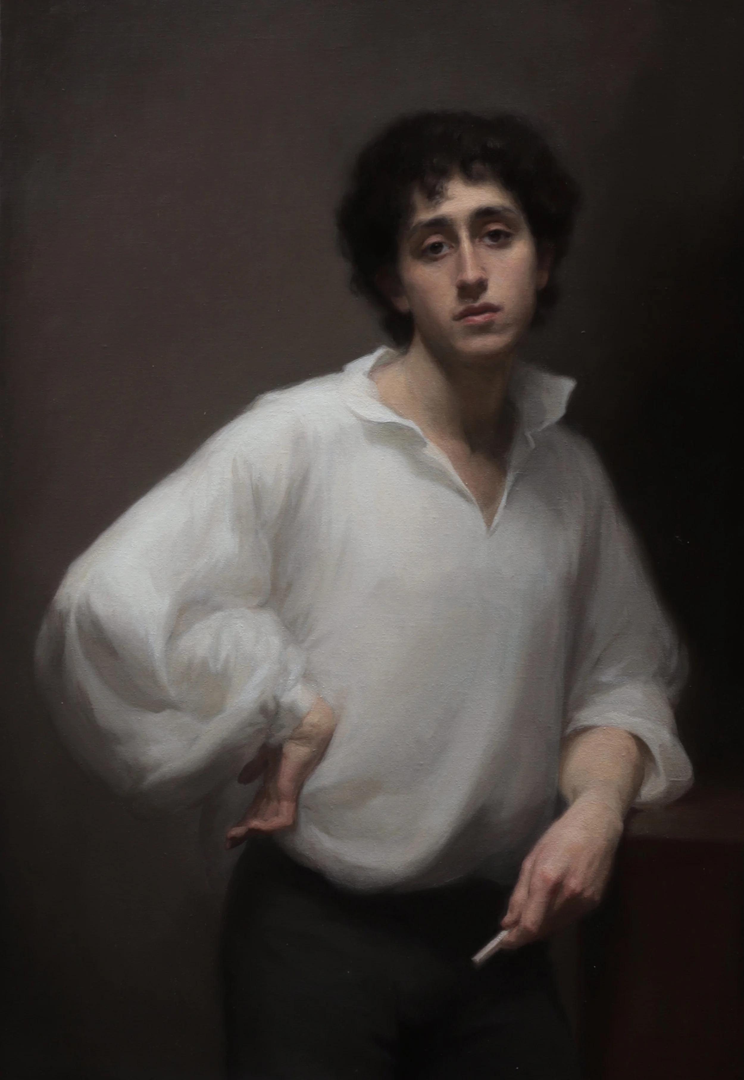Self portrait at the mirror
110x75 cm
oil on linen
2024
Private Collection