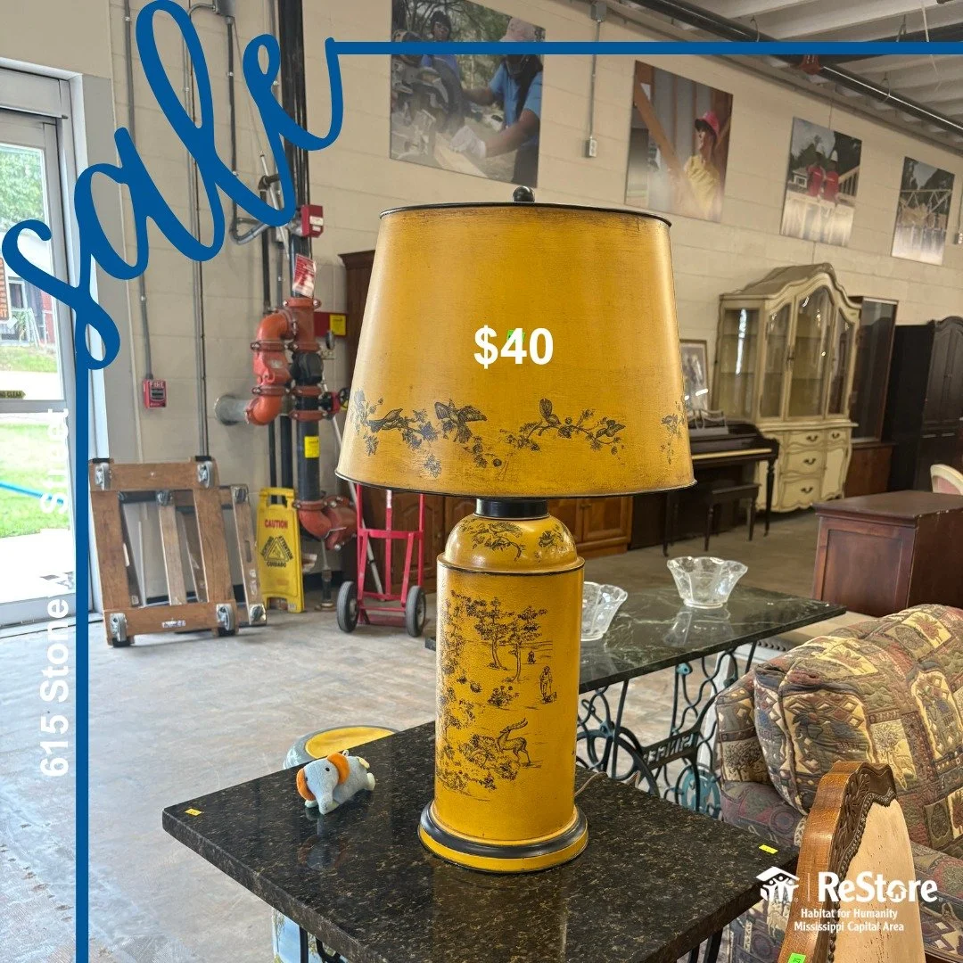 Illuminate your space with a unique touch! 🌟 Check out our stunning hand-painted lamp available now at the ReStore. Perfect for adding character to any room or as a thoughtful gift! Don&rsquo;t miss out on this one-of-a-kind piece. 🛋️💡

#HandPaint