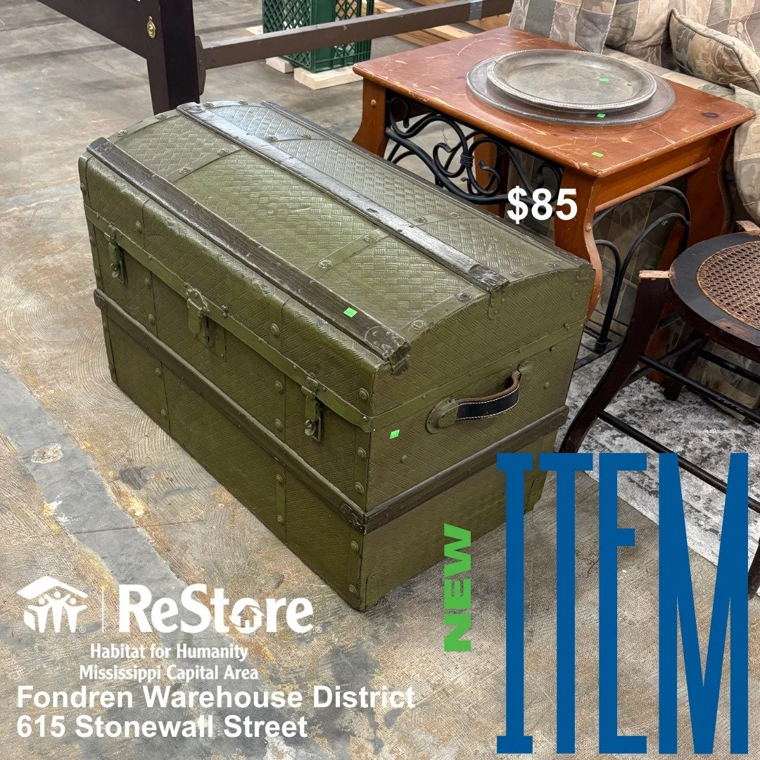 💚 A pop of color and plenty of charm!
This dark green wooden chest is in great shape and ready to add character (and storage!) to your home.
Find it today at the Habitat ReStore, where every purchase helps build homes and hope. 🏠