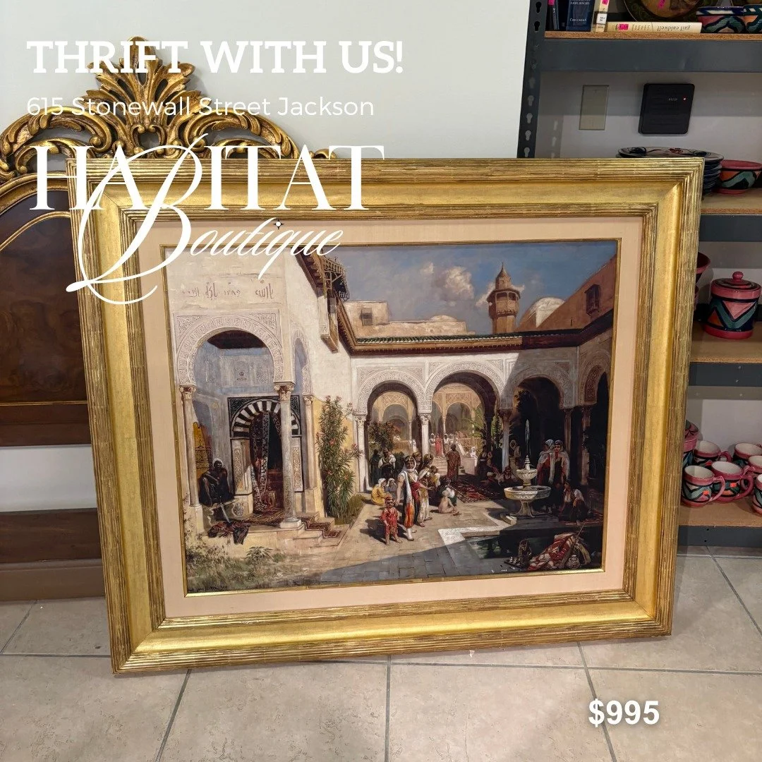 Make a bold statement in any room! ✨ This large, stunning piece of art is perfect for adding color, style, and personality to your space. Find it at the Habitat Boutique today!