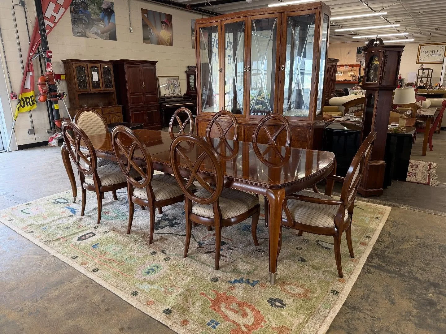Table with 8 chairs $1200
China cabinet $950