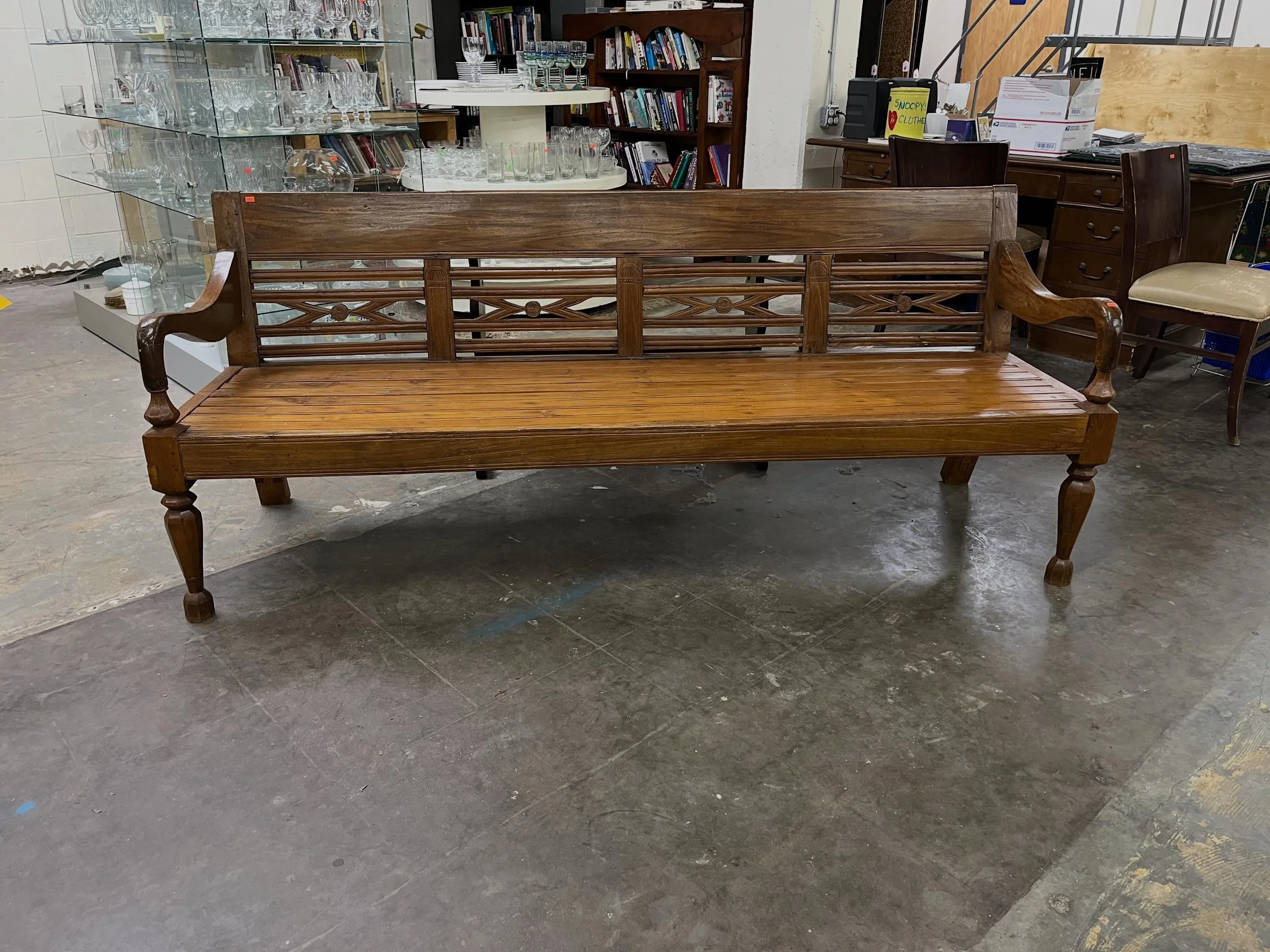 Beautiful Wood bench $325. 80&rdquo;L x 34&rdquo; T 24&rdquo; D