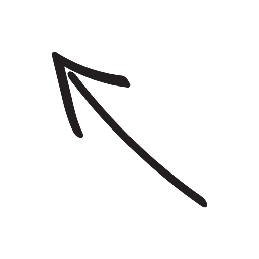 A simple black line arrow pointing upward to the left.
