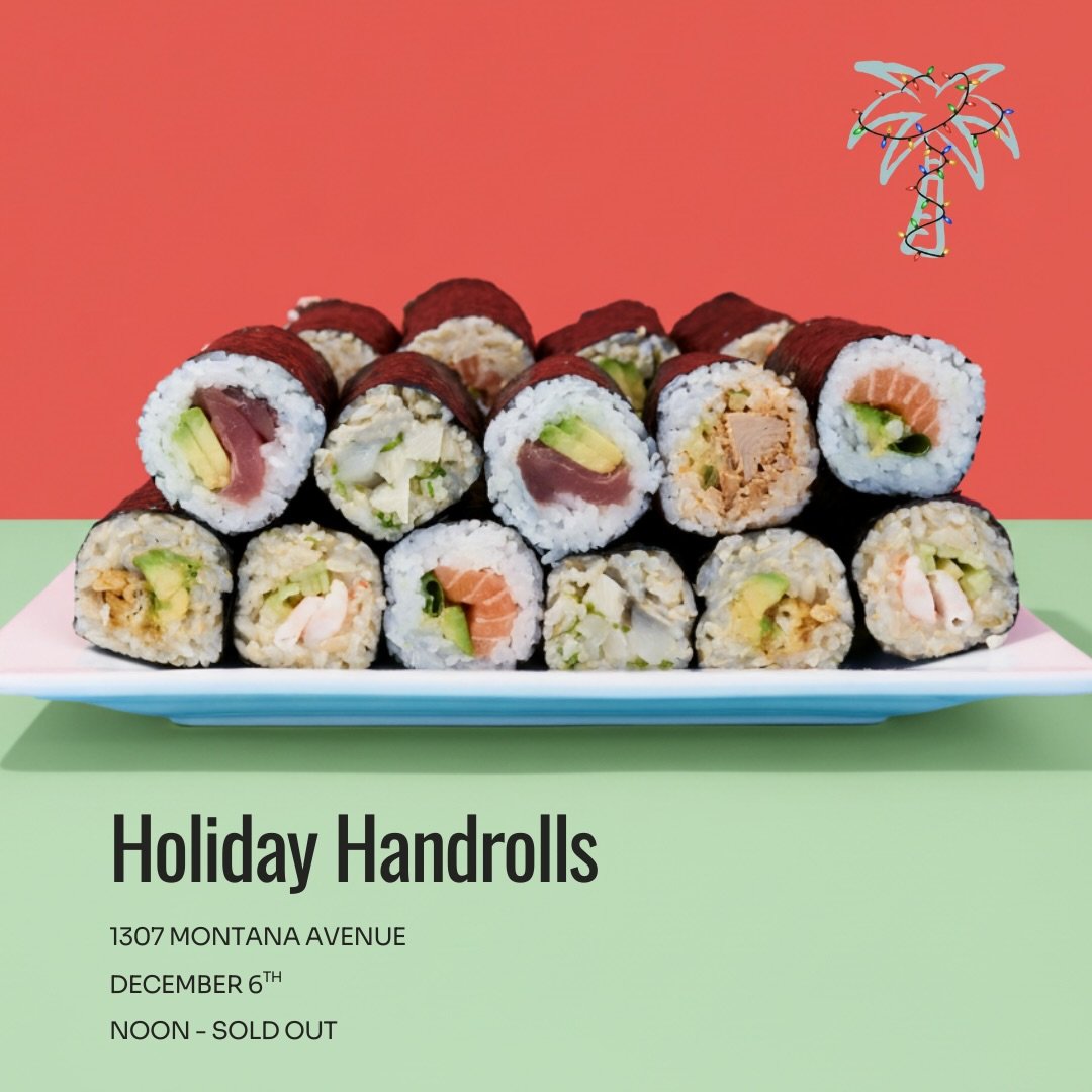 This Saturday @montanaavesm transforms into a car free winter wonderland, with live tunes, decorated storefronts, and great neighborhood vibes🎄✨We&rsquo;ve got your lunch sorted as we&rsquo;ll be serving our hand rolls from noon until sold out. Come