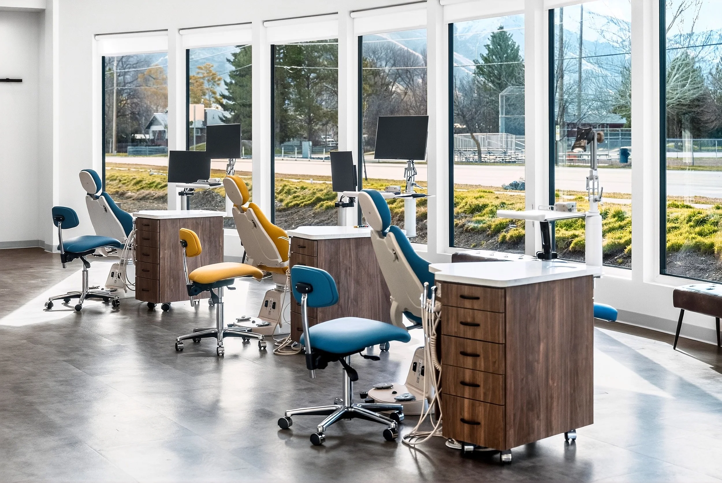 Orthodontic treatment clinic located by large windows in Nibley, UT.