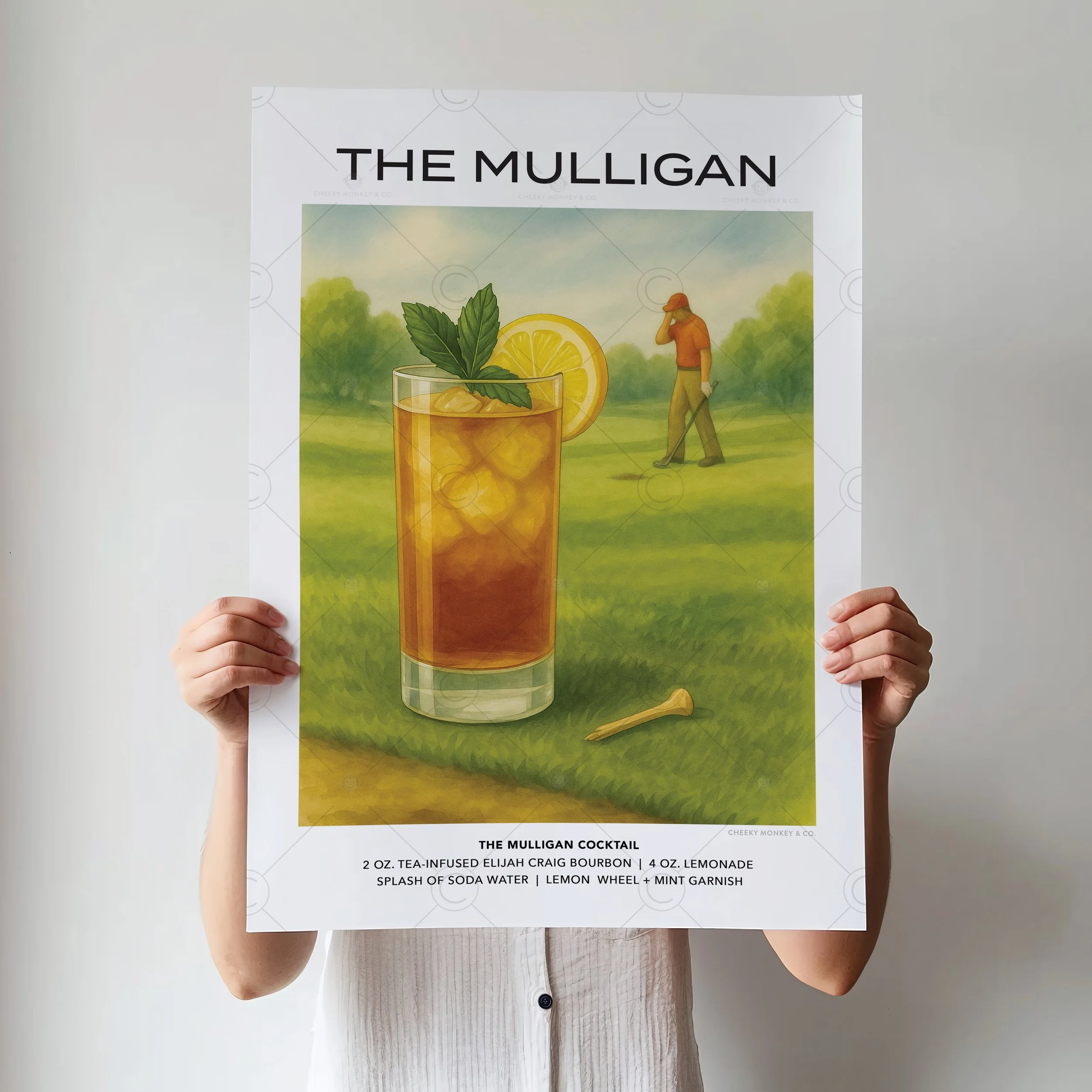 The Mulligan Cocktail Golf Poster