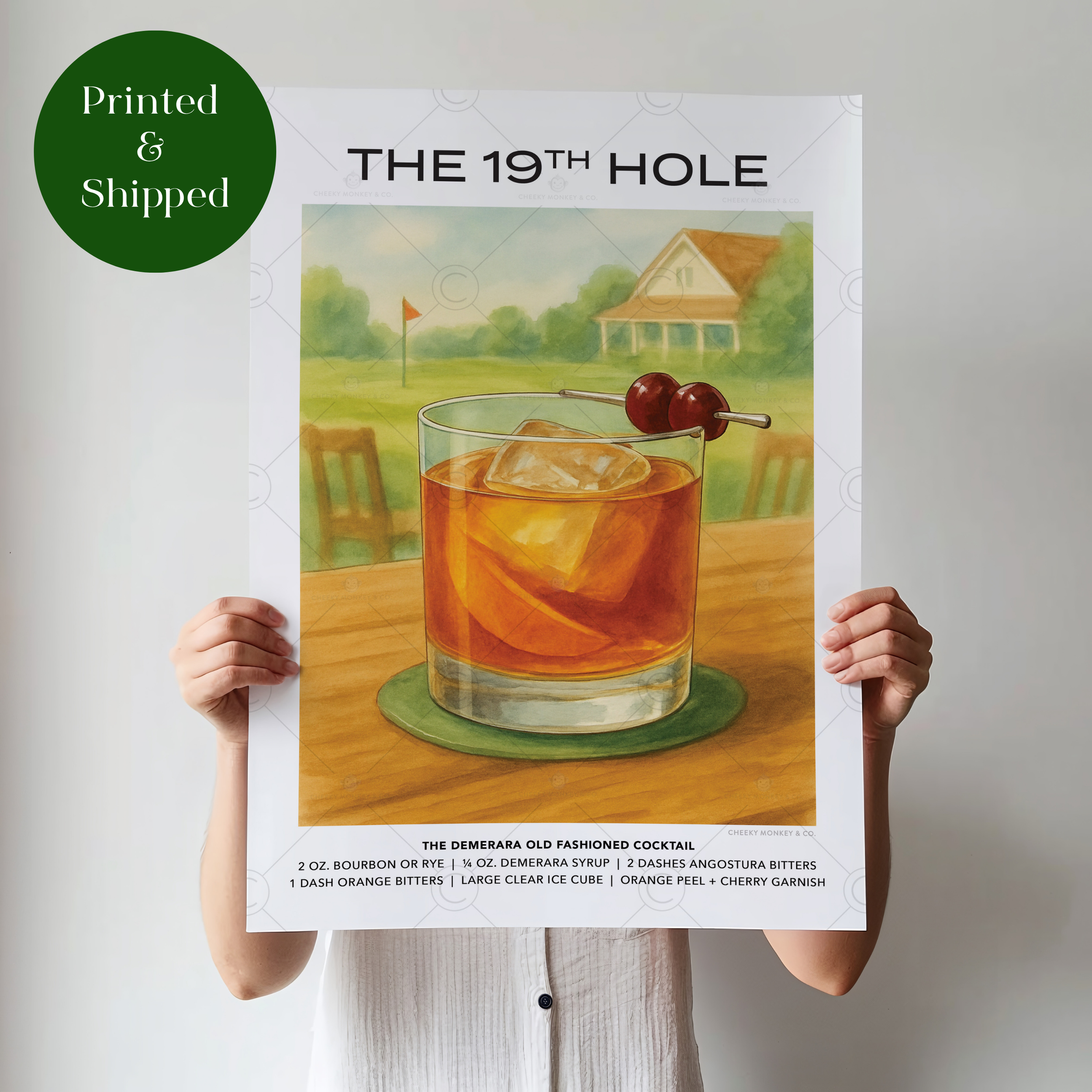 The 19th Hole Golf Cocktail Poster