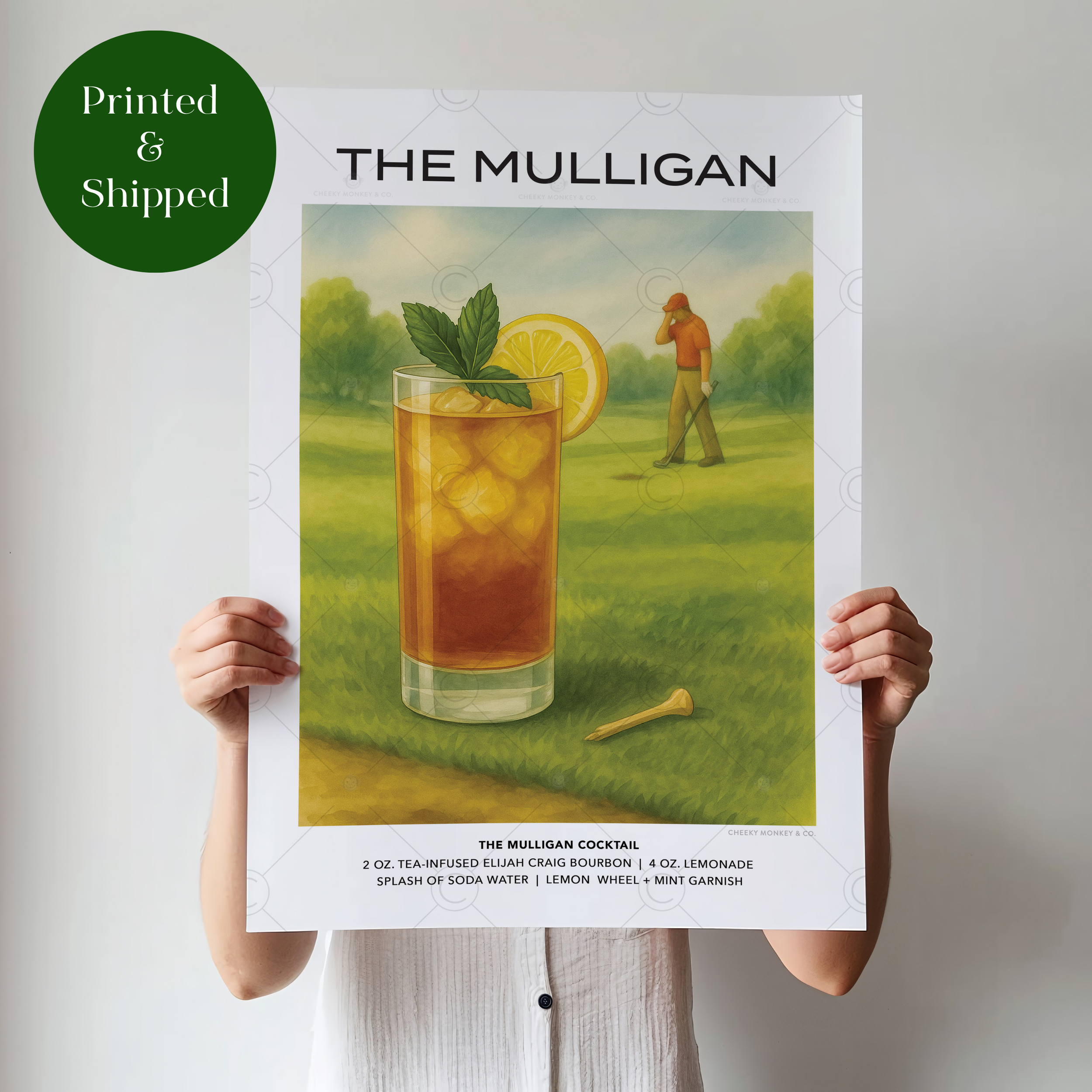 The Mulligan Cocktail Golf Poster