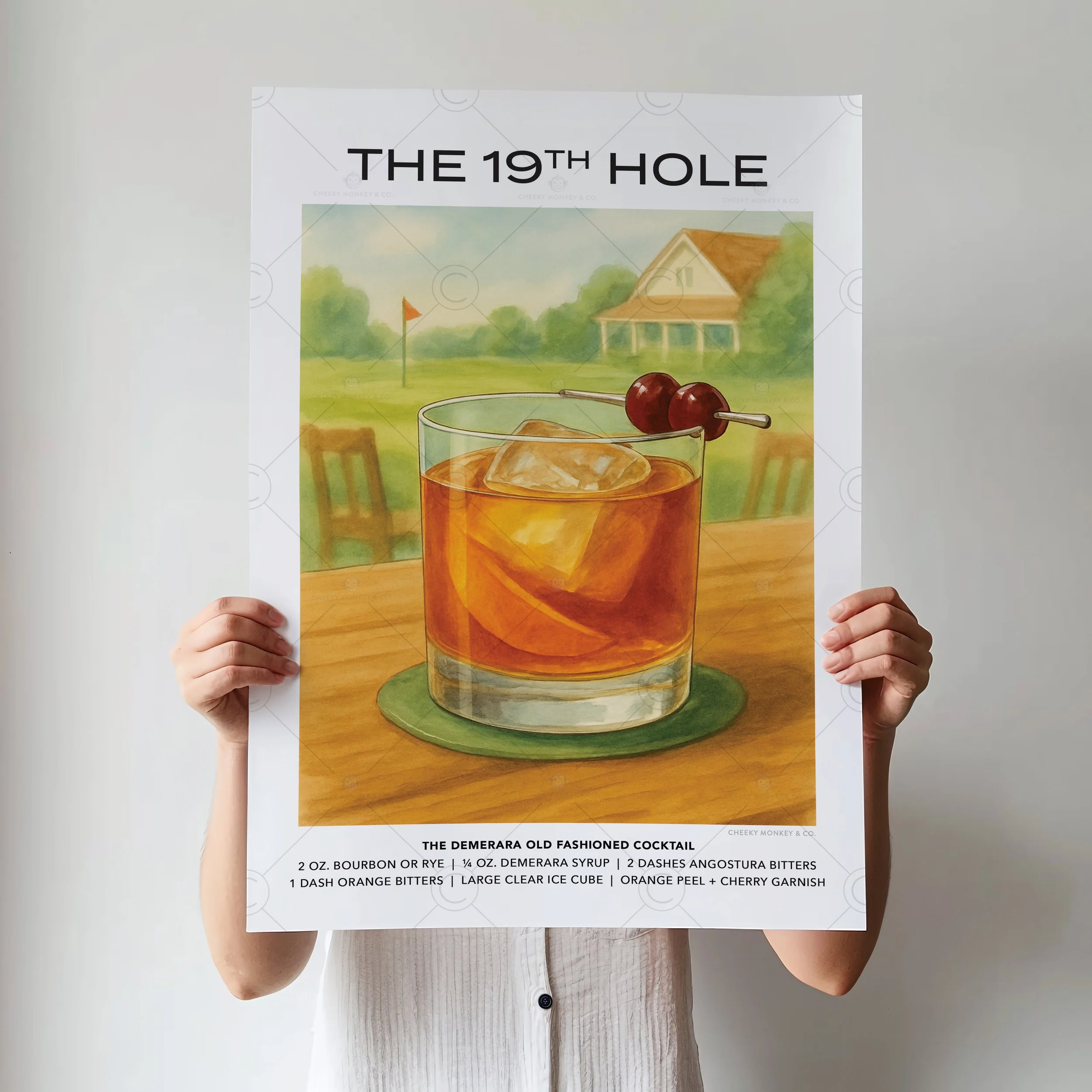 The 19th Hole Golf Cocktail Poster