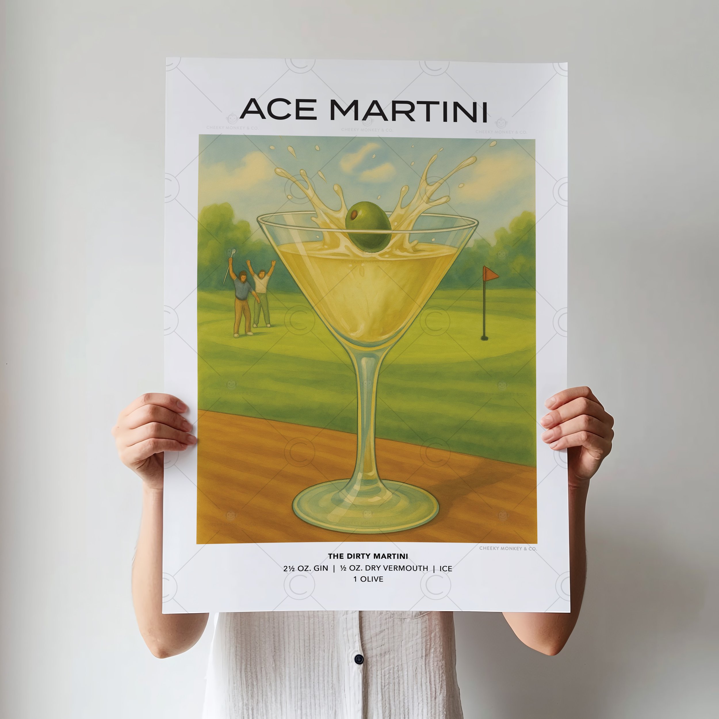 The Ace Martini Golf Cocktail Poster