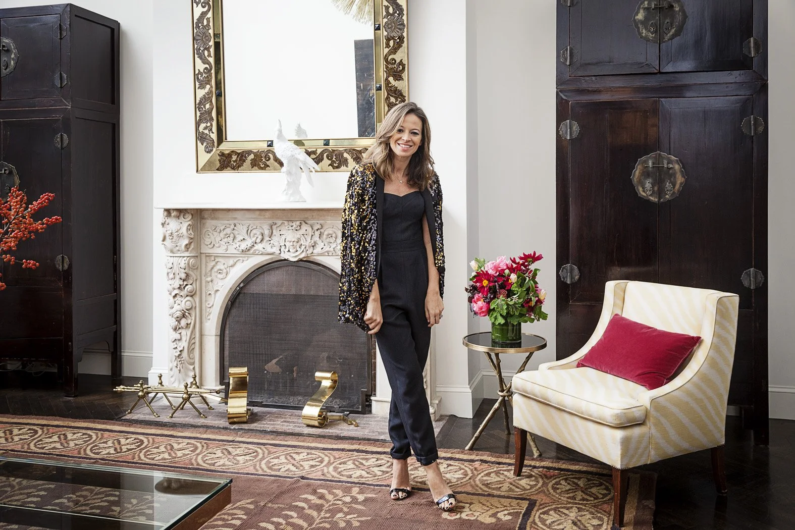 Michelle Smith of Milly, photographed by Lesley Unruh for editorial feature, with polished hairstyle and natural makeup by NYC hair and makeup artist