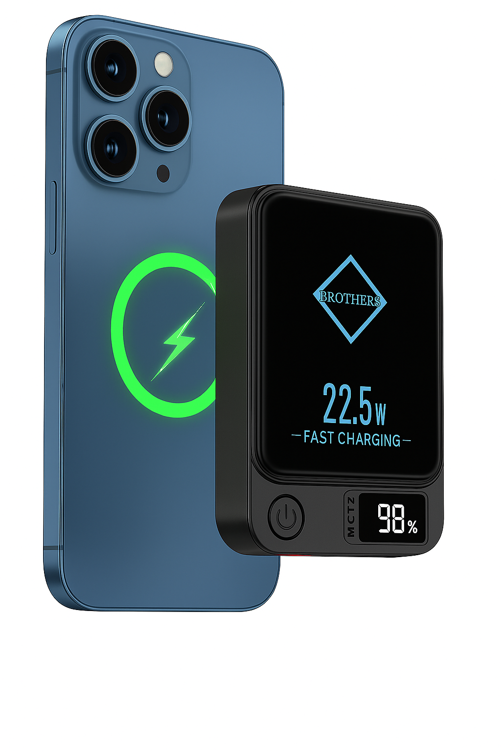 Magnetic 10,000 mAh Power Bank, Fast Charging 20W with USB Type C Charger, LED Display, Magsafe-Compatible Powerbank Portable Charger