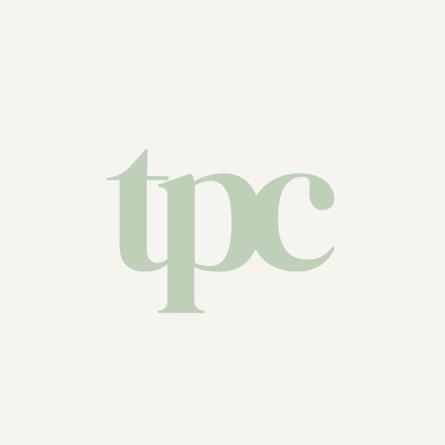 Light green lowercase letters 'tpc' on a white background.