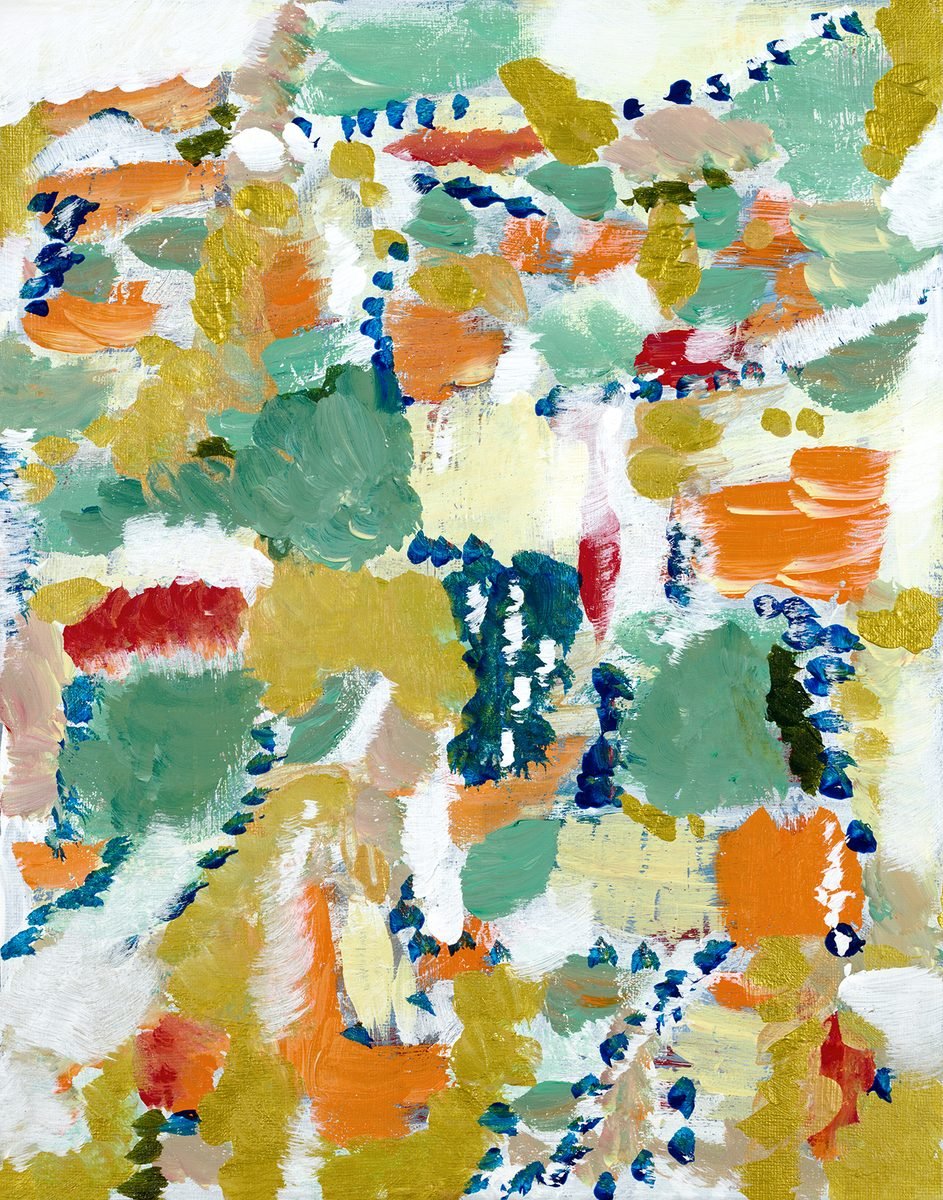 Coral and Jade - Art Print