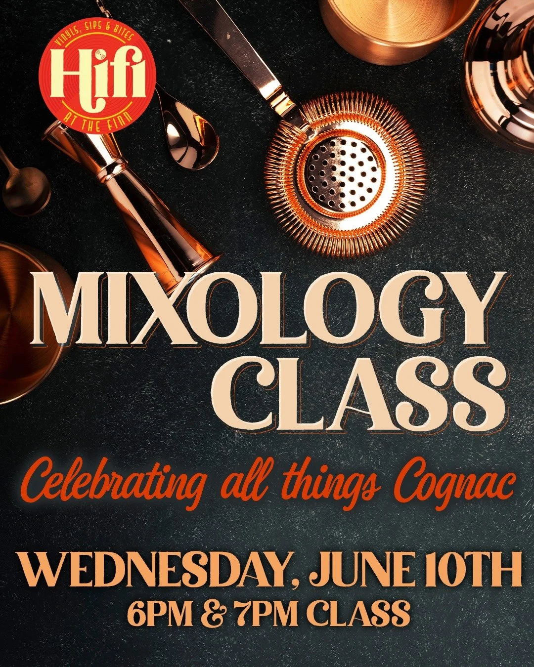 Join us June 10 as we celebrate all things Cognac. 🥃✨

This hands-on mixology class will explore one of the world's most iconic spirits through cocktails, technique, and a little history along the way.

Your ticket includes guided instruction, a wel