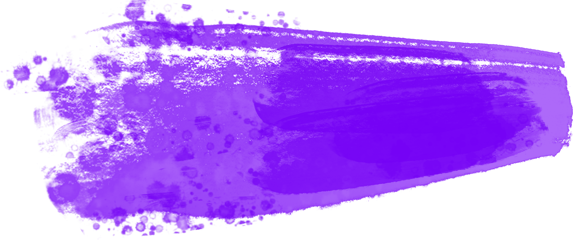 Visualización en color púrpura de una estructura rectangular con textura rugosa, con partículas dispersándose desde la esquina izquierda.
