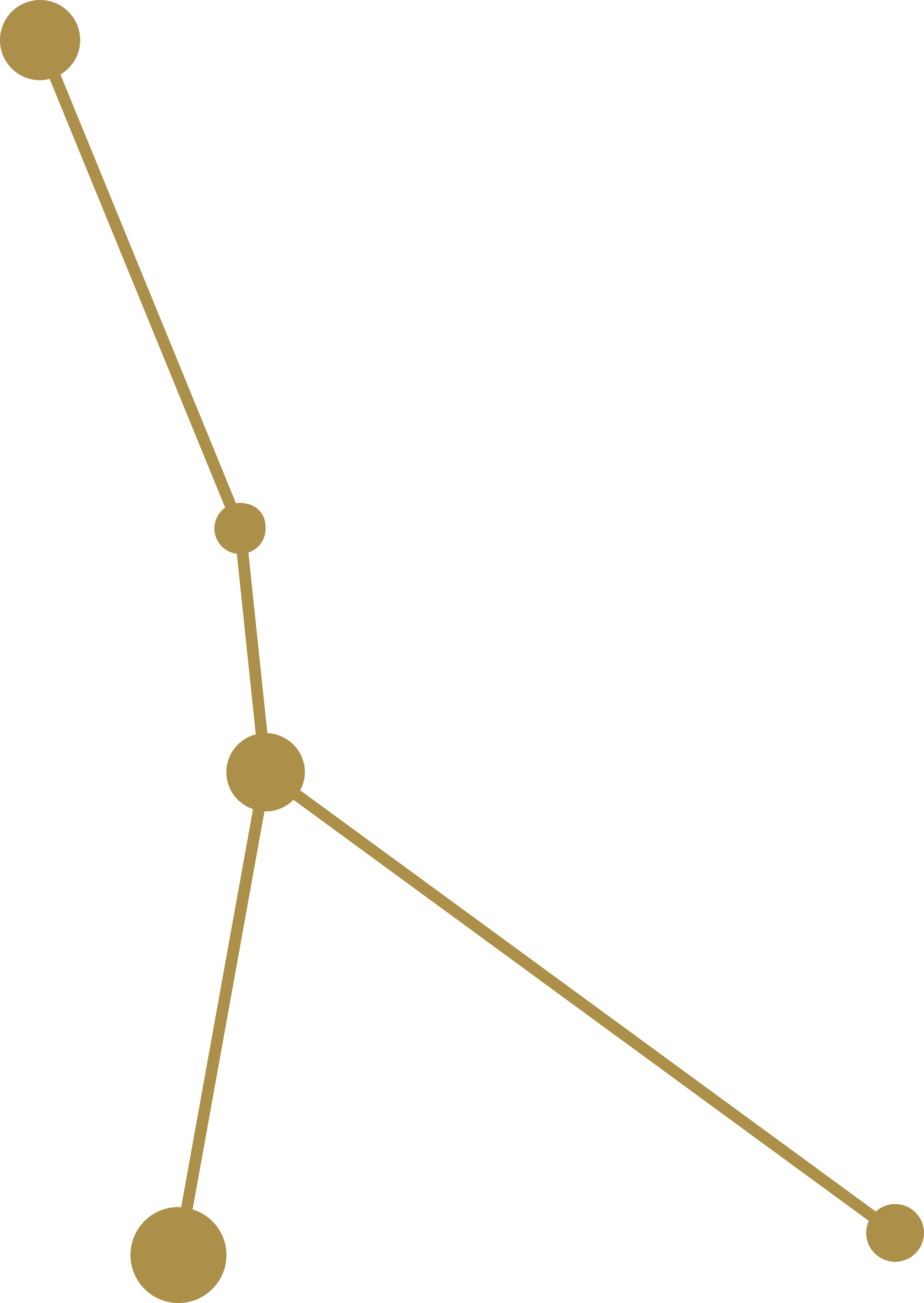 Gráfico de líneas con puntos dorados conectados, representando datos o tendencias.