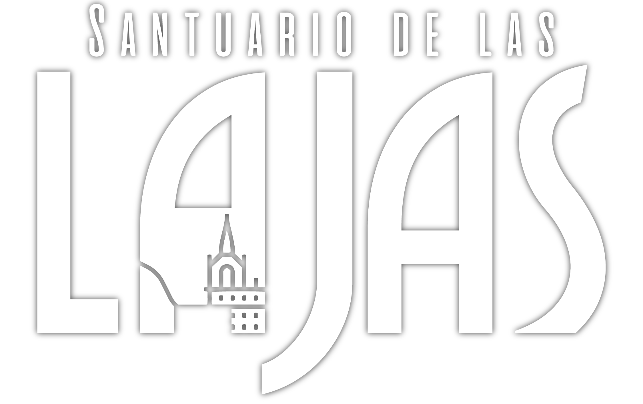 Cartel en negro con letras blancas que dice 'SANTUARIO DE LAS LIGAS' y tiene un dibujo de una iglesia con una cruz en la parte superior.