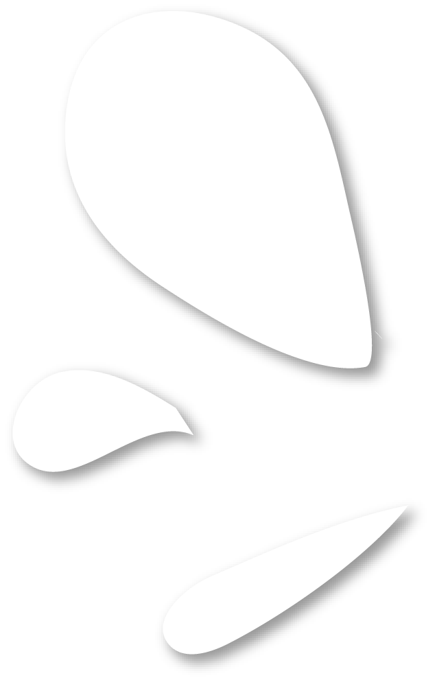 Forma abstracta en blanco y negro con varios óvalos y líneas curvas.