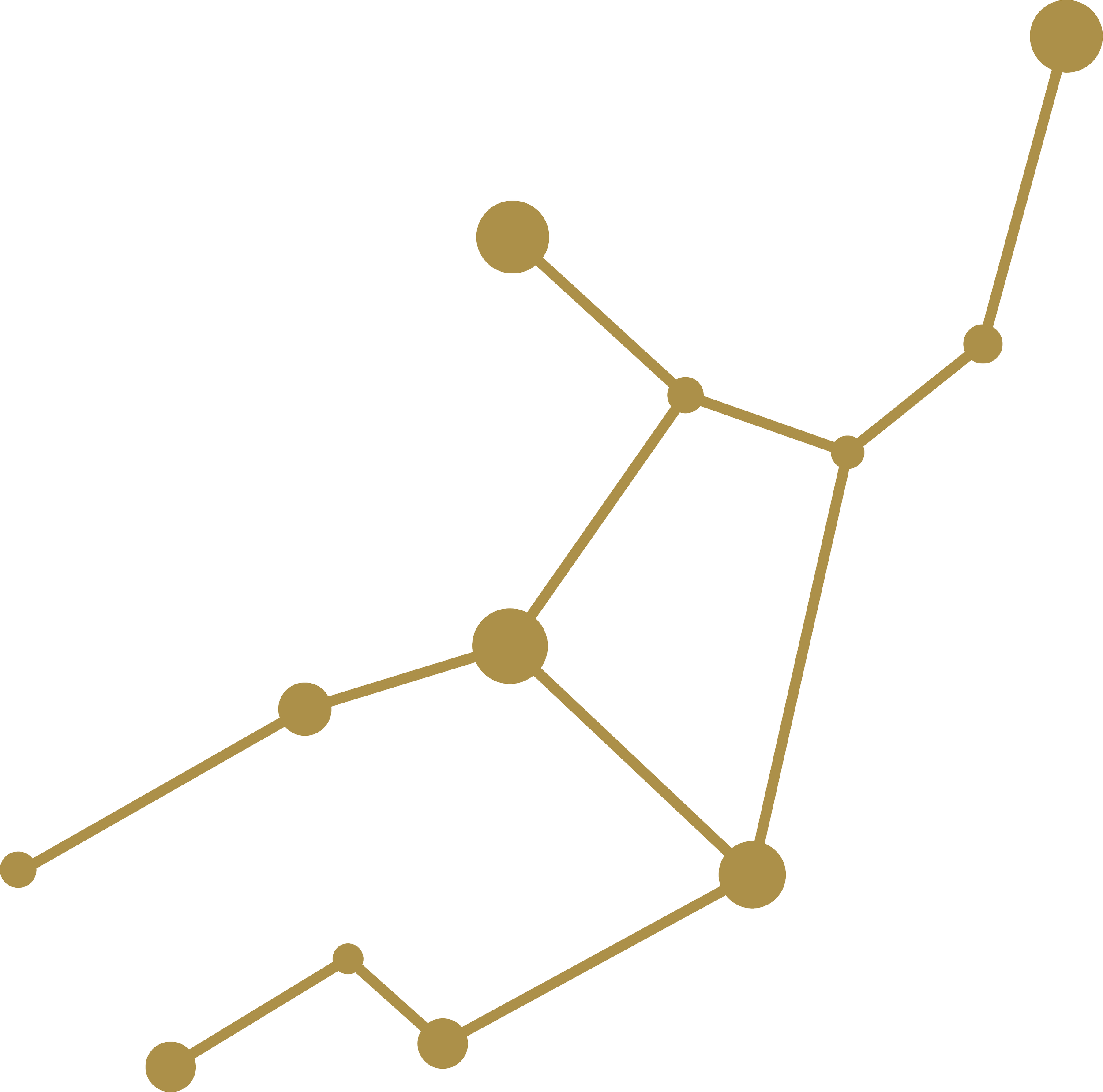 Un gráfico de líneas con puntos, de color dorado sobre fondo negro, que representa datos o información en tendencia.