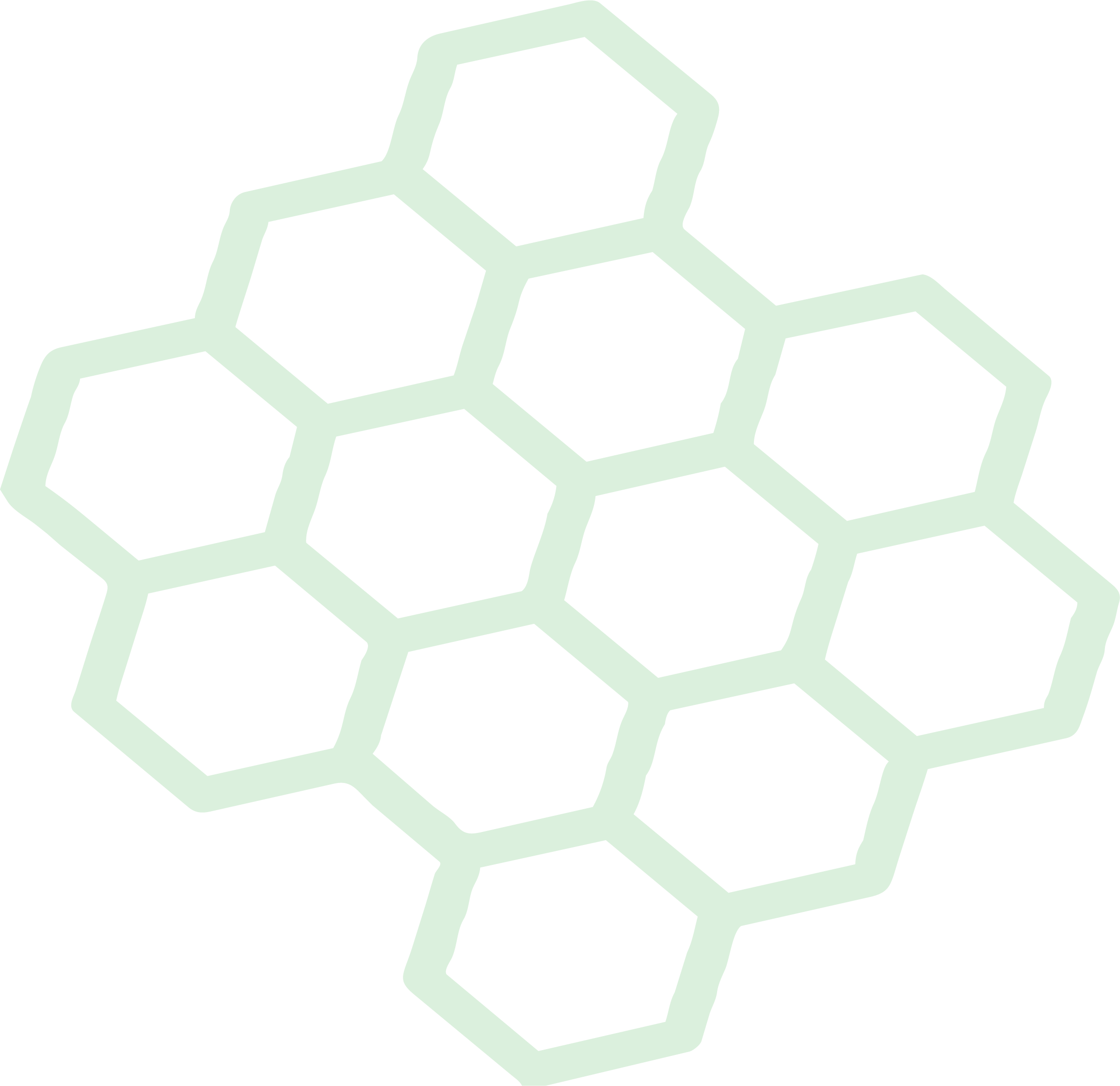 Ilustración de una estructura de hexágonos conectados, con líneas blancas sobre fondo negro.